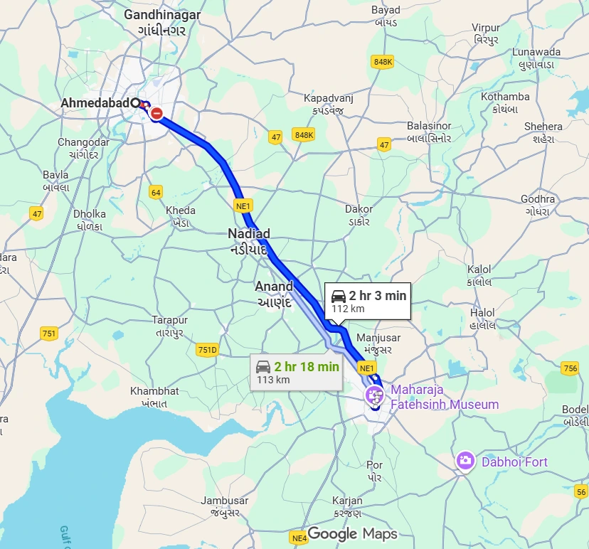 Ahmedabad to Vadodara